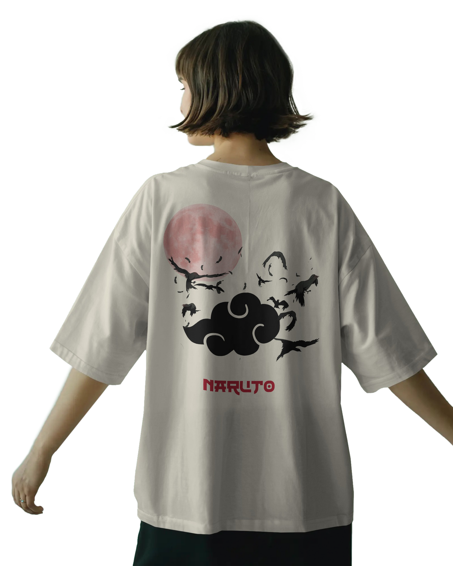 Naruto Akatsuki Red Moon Unisex Oversized Classic T-Shirt