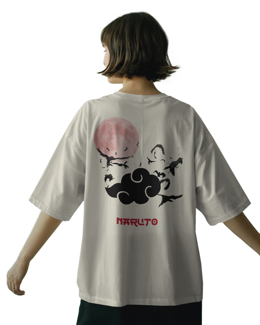Naruto Akatsuki Red Moon Unisex Oversized Classic T-Shirt