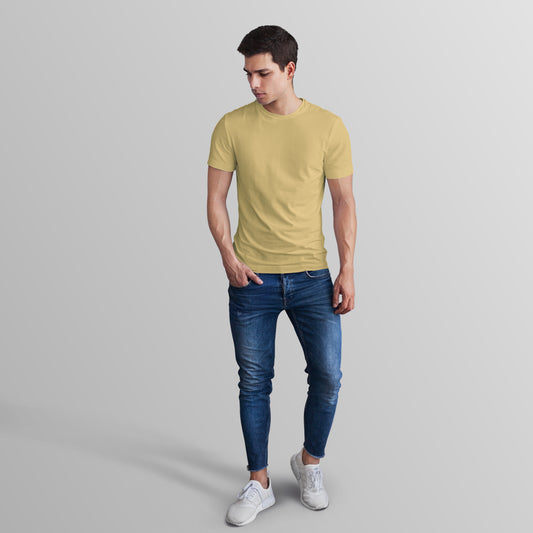 Unisex 100% Cotton Basic T-Shirt –Beige