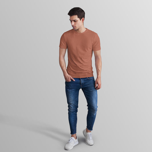 Unisex 100% Cotton Basic T-Shirt –Copper