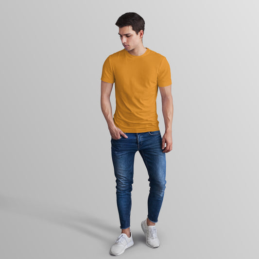 Unisex 100% Cotton Basic T-Shirt –Golden Yellow