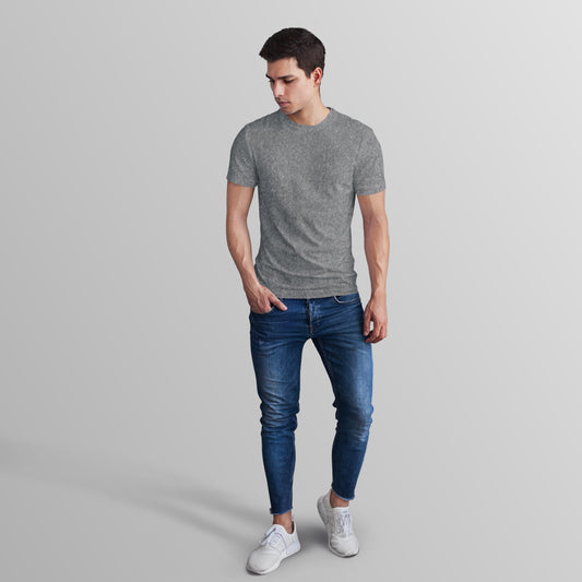 Unisex 100% Cotton Basic T-Shirt –Charcoal Melange