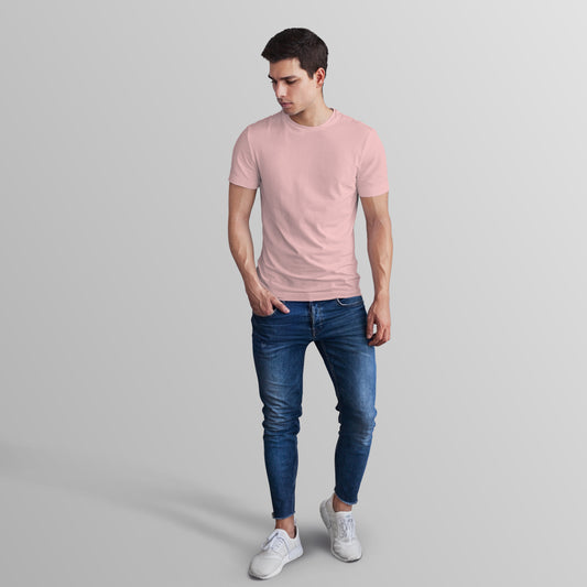 Unisex 100% Cotton Basic T-Shirt –Light Pink