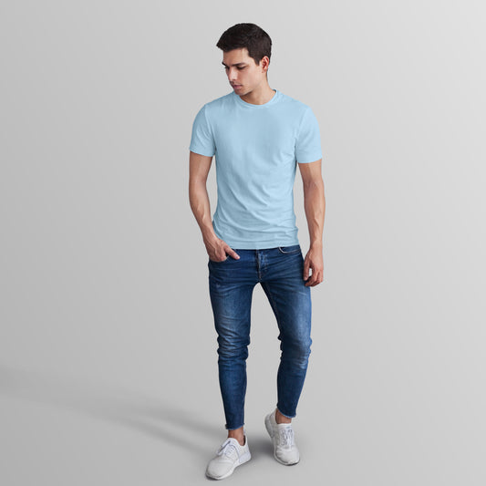 Unisex 100% Cotton Basic T-Shirt –Blue Baby