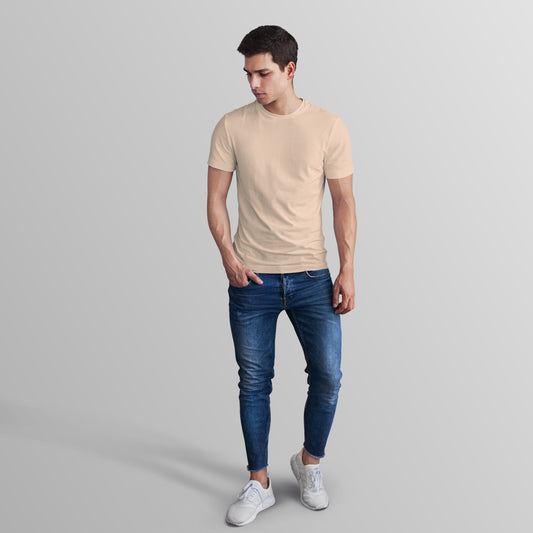 Unisex 100% Cotton Basic T-Shirt –Peach