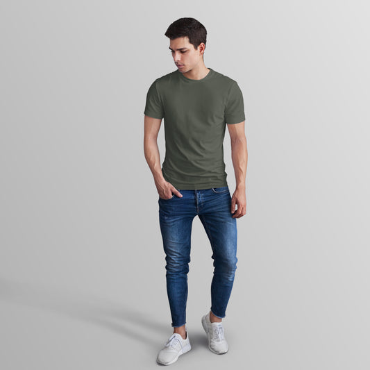 Unisex 100% Cotton Basic T-Shirt –Olive Green
