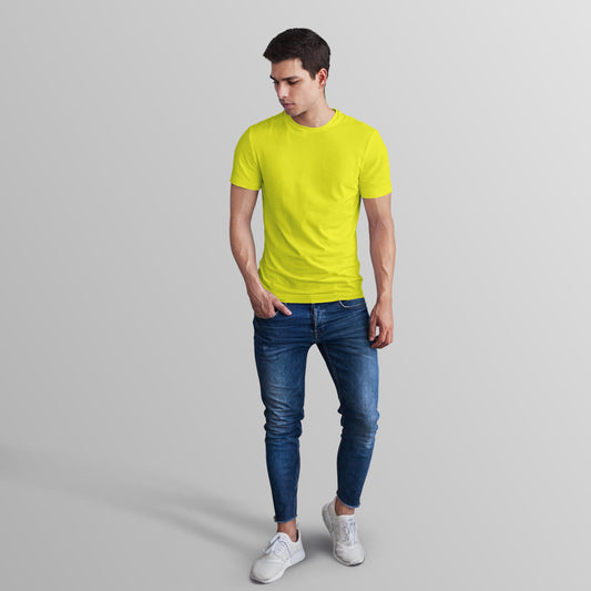 Unisex 100% Cotton Basic T-Shirt –New Yellow