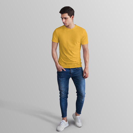 Unisex 100% Cotton Basic T-Shirt –Mustard Yellow