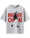 Move On Graphic T-Shirt – Oversized Streetwear Tee | Bold Red Typography with Girl Illustration