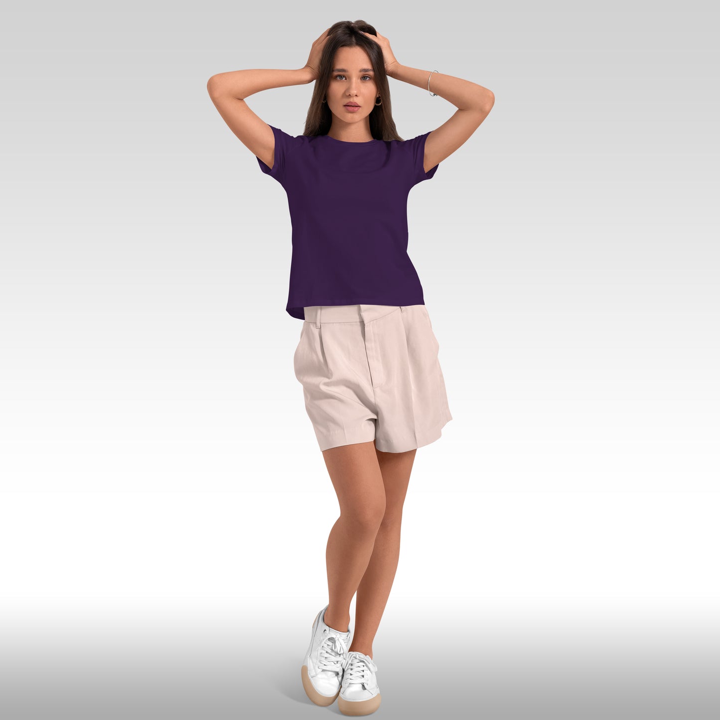 Unisex Poly-Cotton Basic T-Shirt -Purple