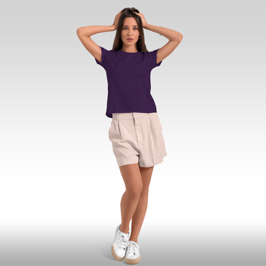 Unisex Poly-Cotton Basic T-Shirt -Purple