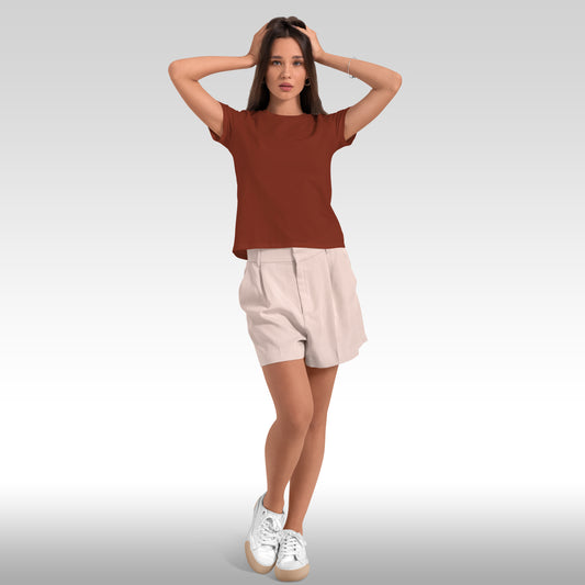 Unisex 100% Cotton Basic T-Shirt –Brick Red