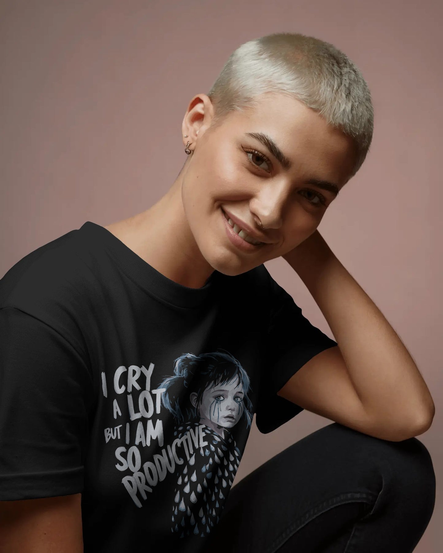 I Cry a Lot but I Am So Productive - Unisex T-shirt