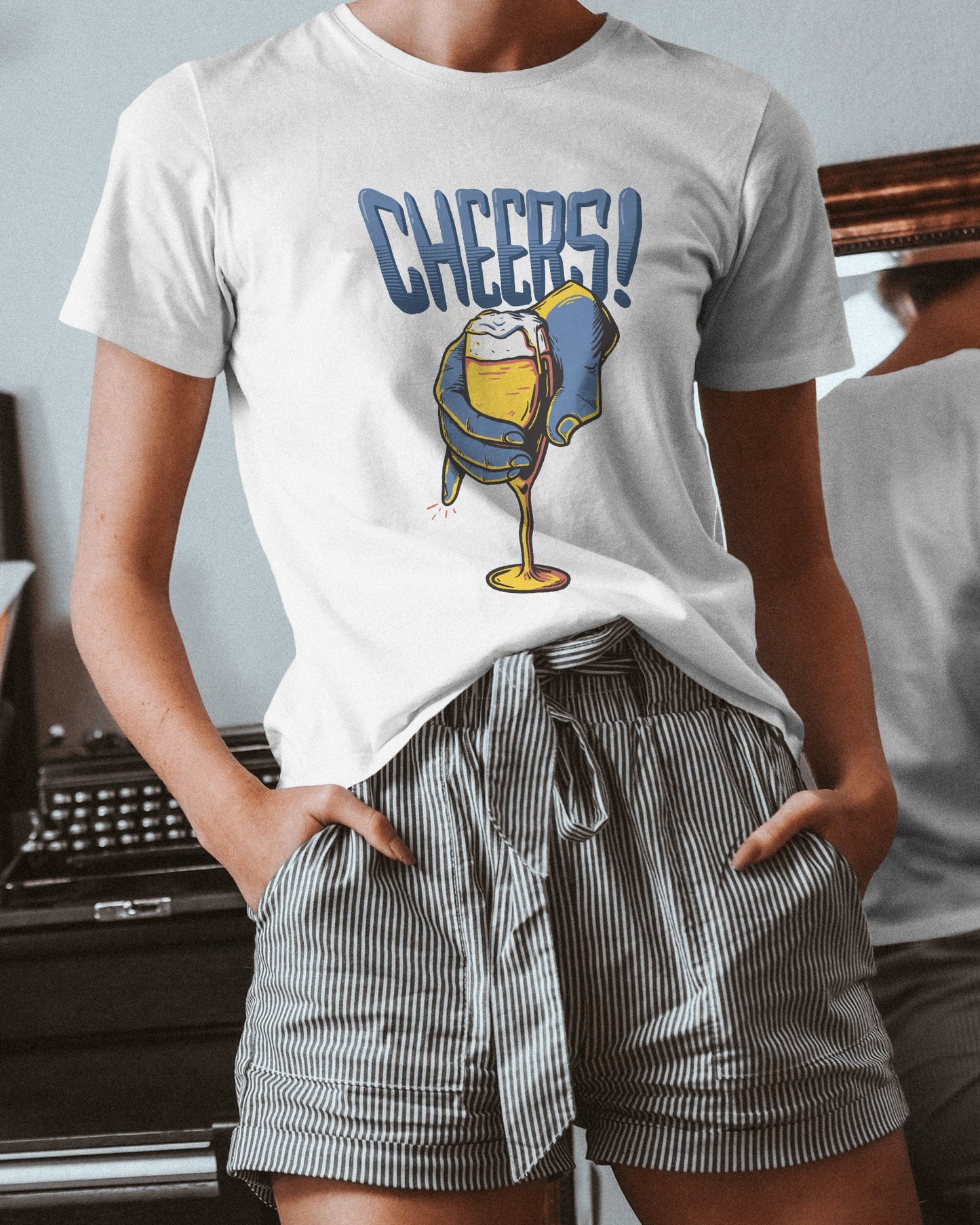Cheers Beer Print  – Classic Unisex T-Shirt