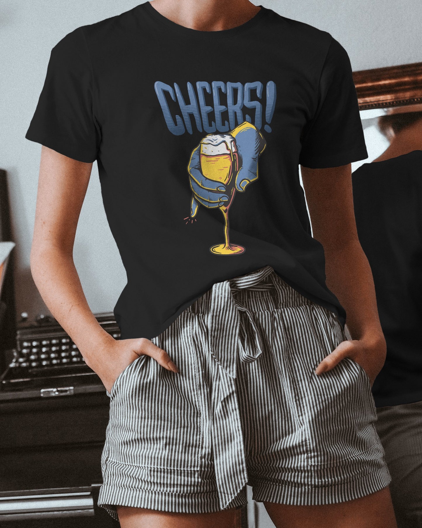 Cheers Beer Print  – Classic Unisex T-Shirt