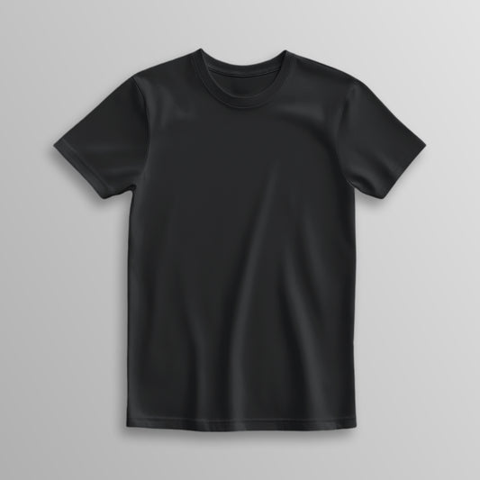 Unisex Poly-Cotton Basic T-Shirt -Black