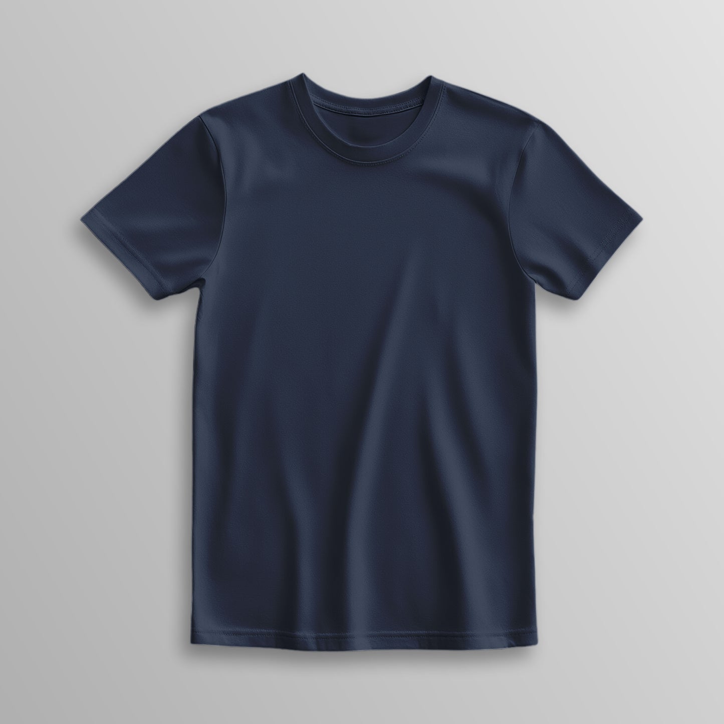 Unisex Poly-Cotton Basic T-Shirt -Navy Blue