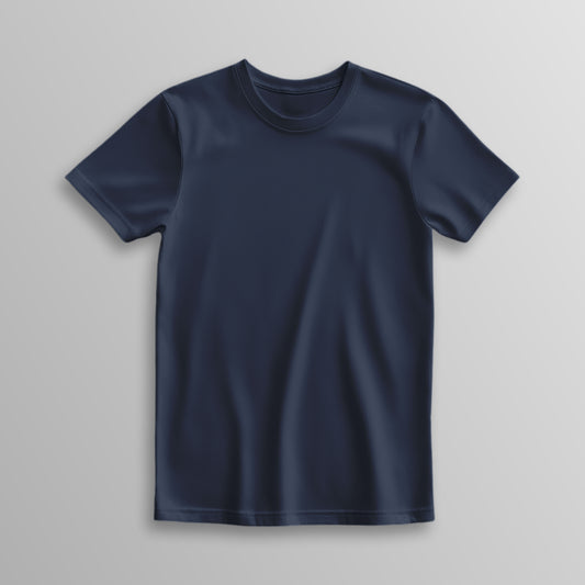 Unisex Poly-Cotton Basic T-Shirt -Navy Blue