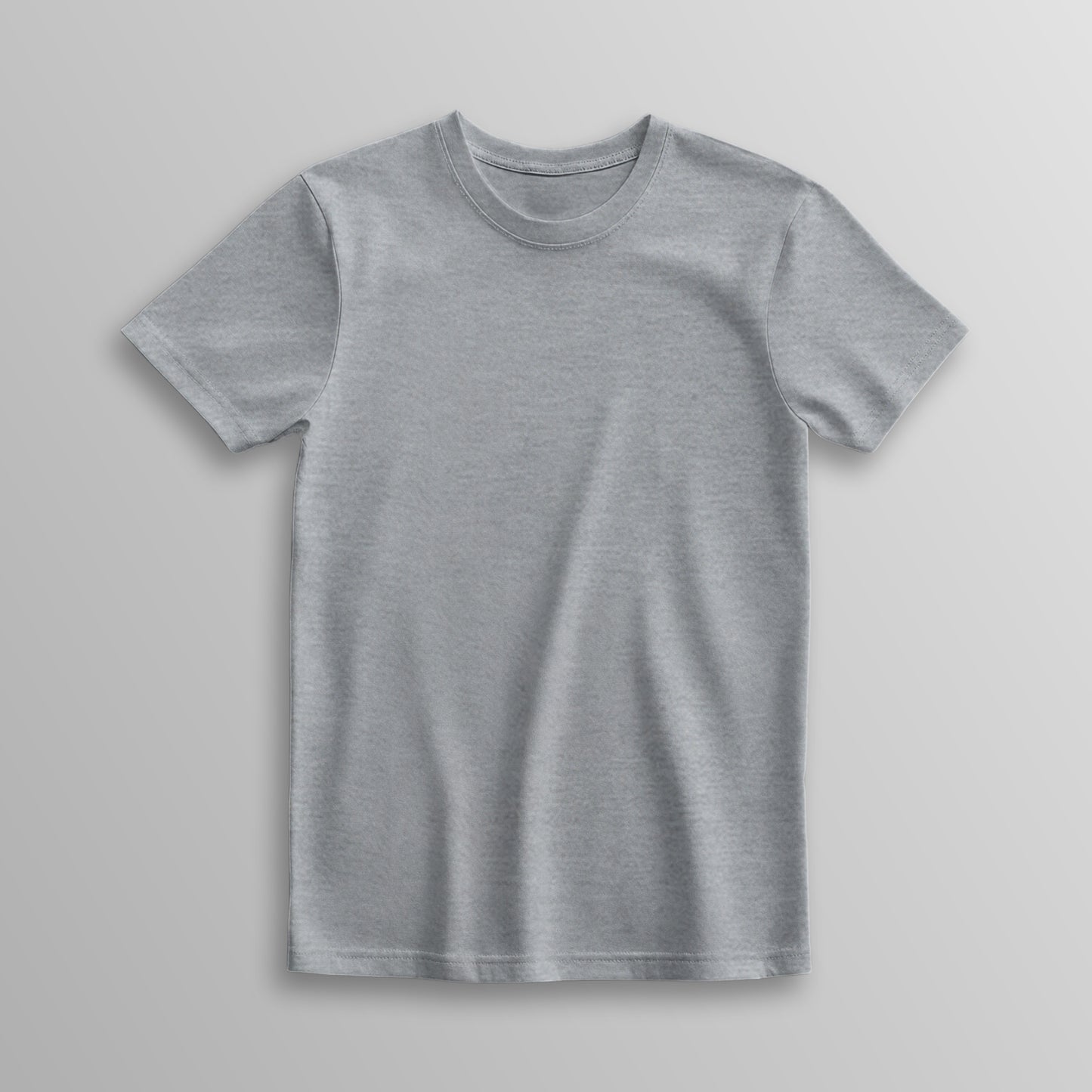 Unisex Poly-Cotton Basic T-Shirt -Grey Melange