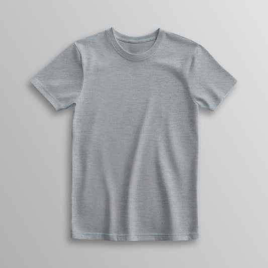 Unisex Poly-Cotton Basic T-Shirt -Grey Melange