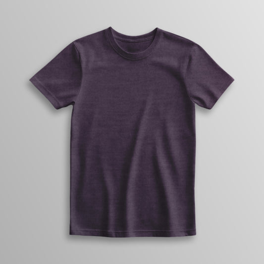 Unisex Poly-Cotton Basic T-Shirt -Purple Melange