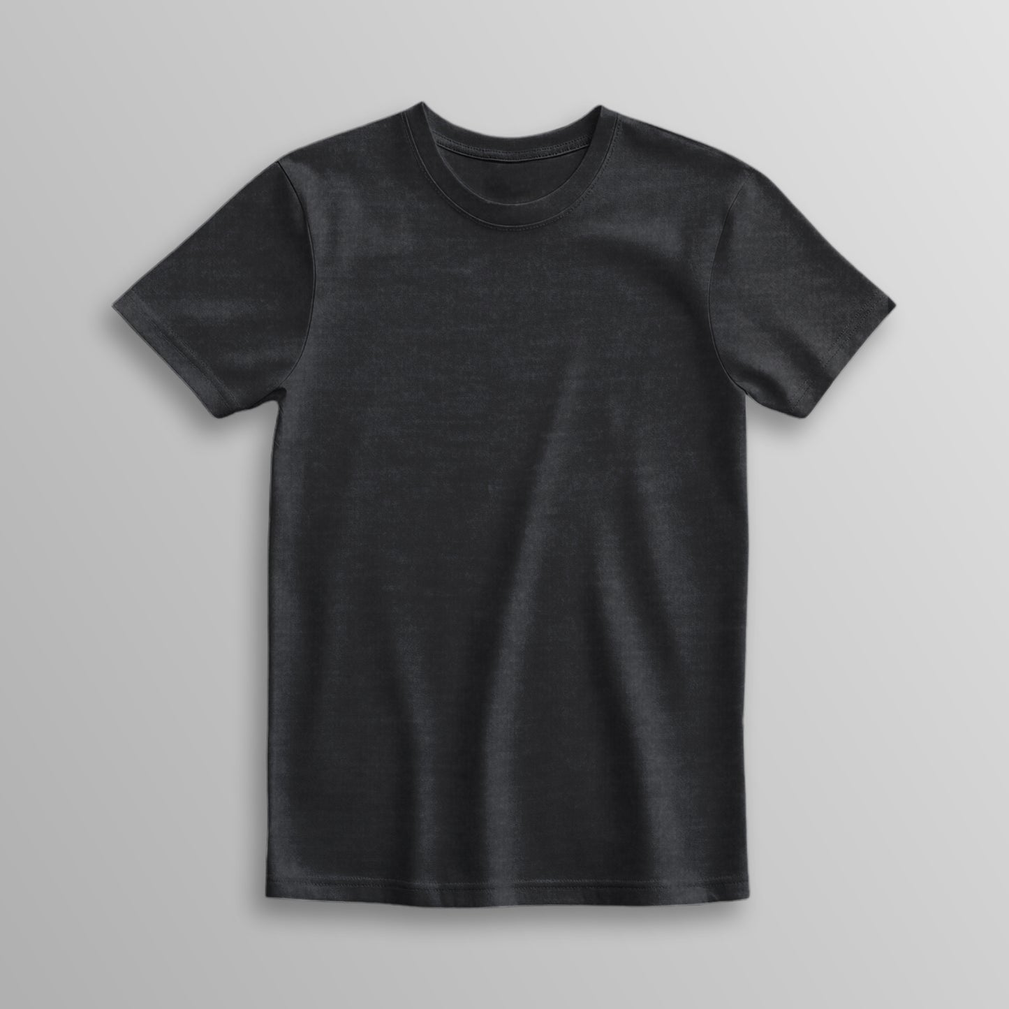 Unisex Poly-Cotton Basic T-Shirt -Black Melange