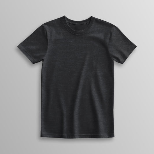 Unisex Poly-Cotton Basic T-Shirt -Black Melange