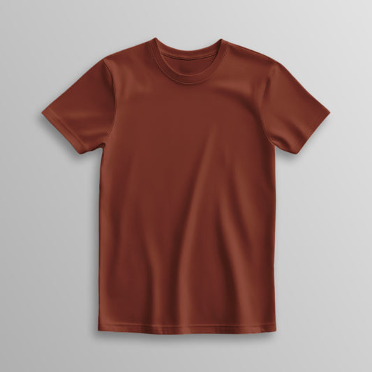 Unisex 100% Cotton Basic T-Shirt –Brick Red